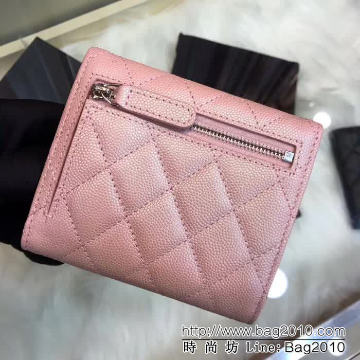 CHANEL香奈兒 CF短三折幻彩錢包 荔枝紋頭層牛皮 銀色五金 82288  DJC3144